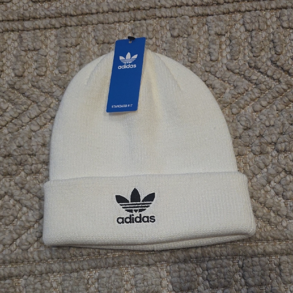 Adidas White Knit Beanie